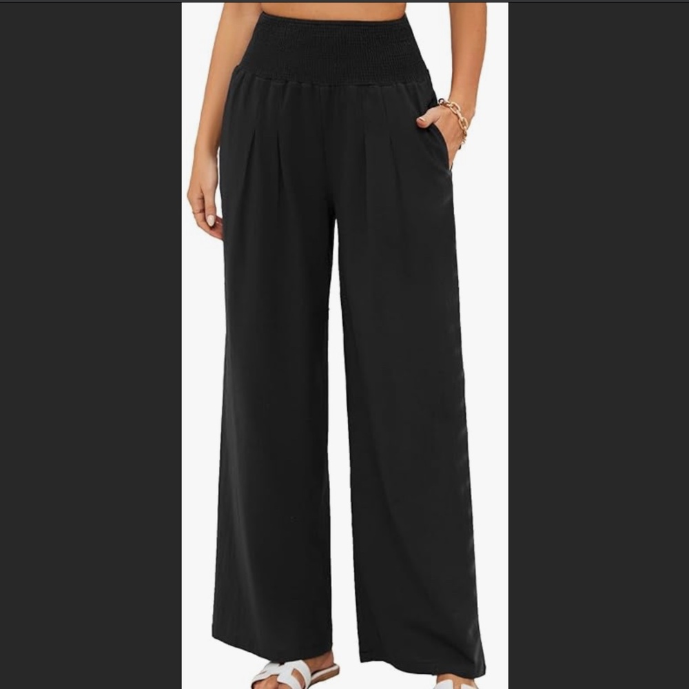 Black Pants Cotton Linen Blend Size Small - LIKE NEW